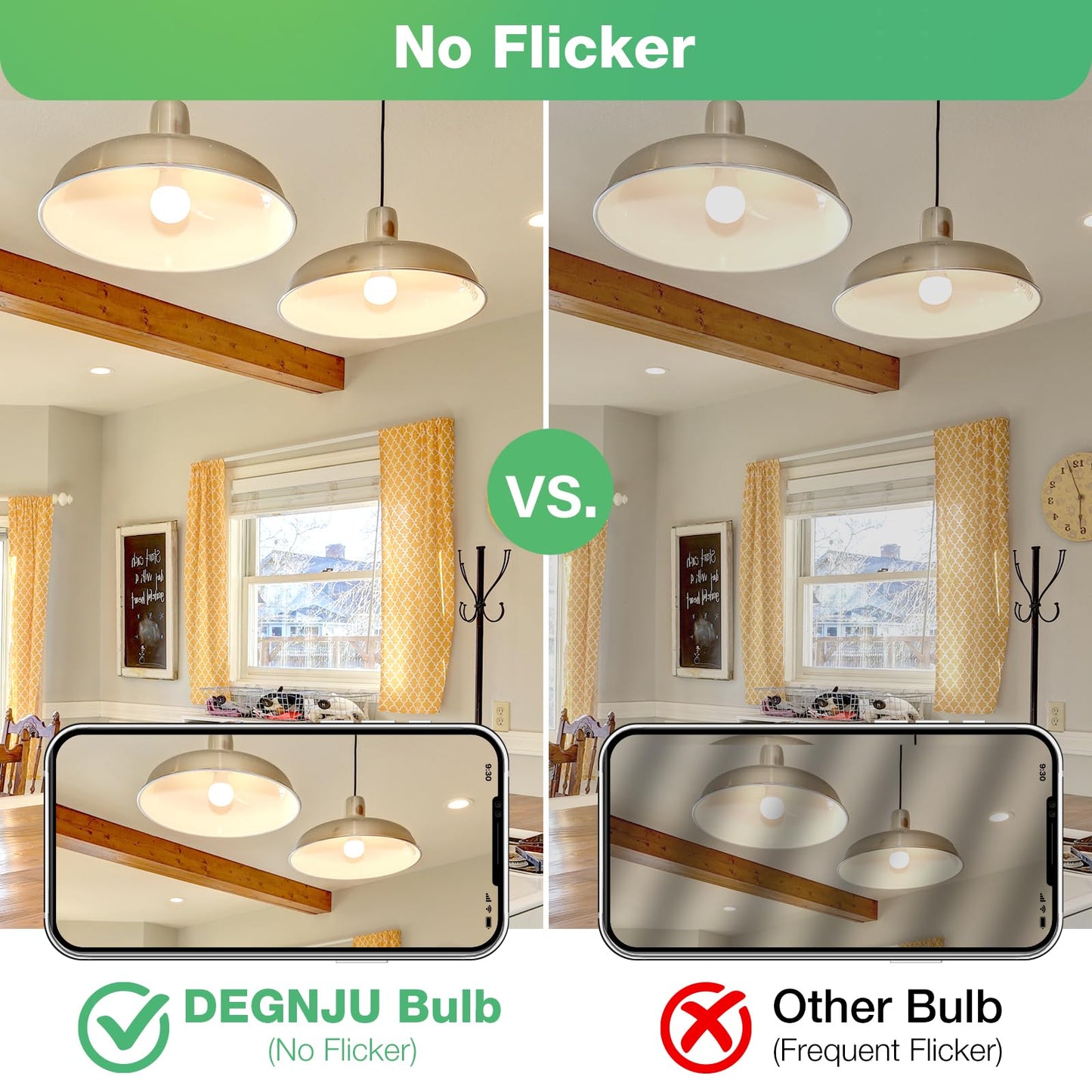 DEGNJU A19 LED Light Bulbs, 60 Watt Equivalent LED Bulb, 2700K Soft White 800Lumen Light Bulb 8.5W, Non-Dimmable Lighting E26 Base, CRI 80+, 15000+ Hours Lifespan, Pack of 24